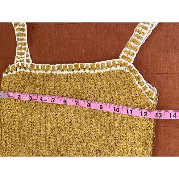Anthropologie Mustard Irina Knit Crochet Summer Boho Hippie Tank Women's Size XS - Picture 5 of 8